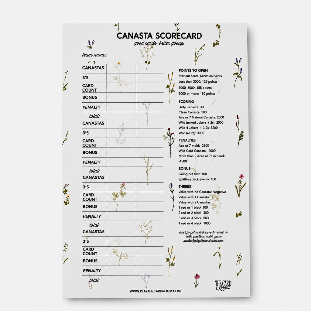 Canasta Scorepad + Set of Pens