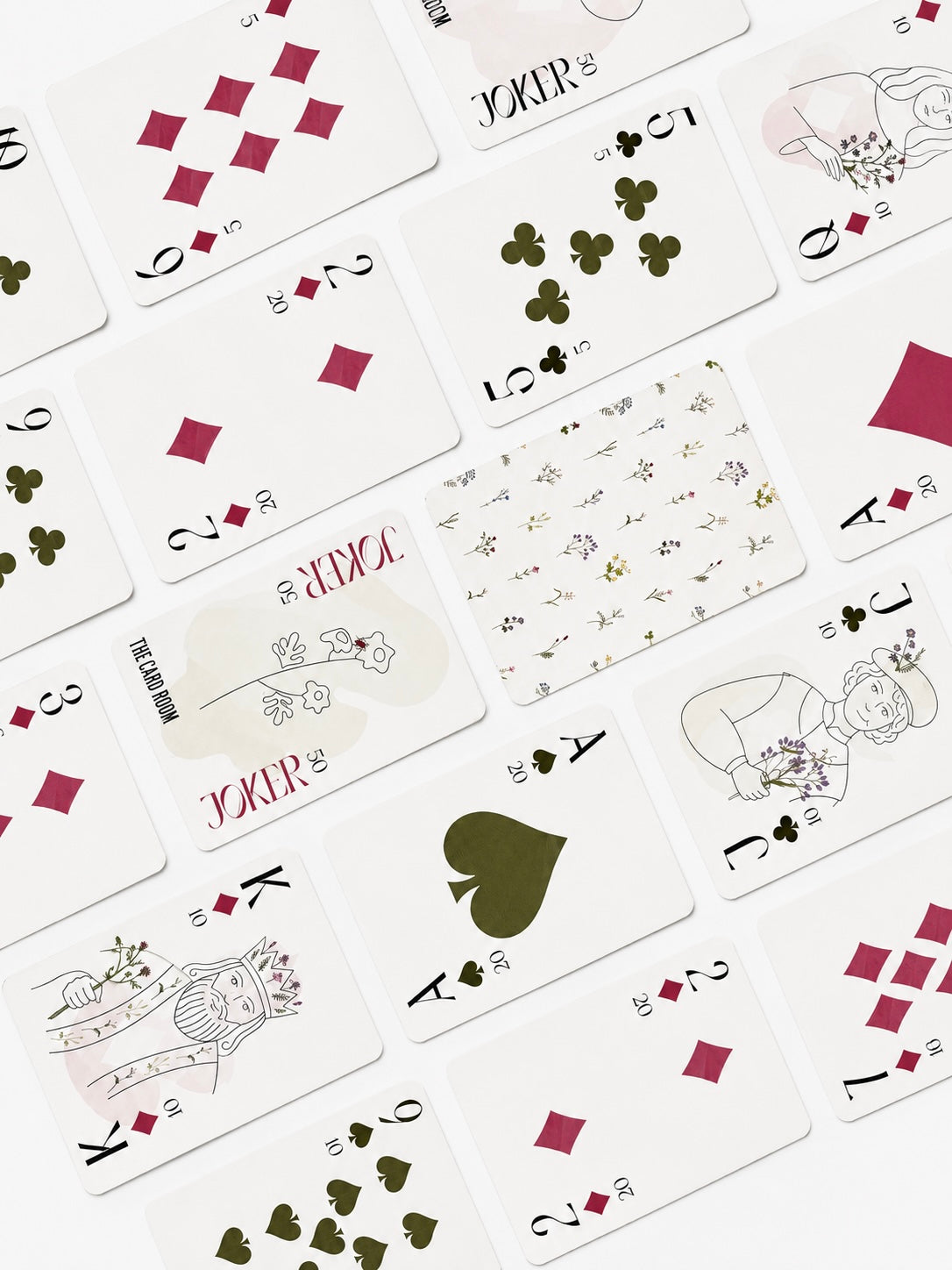 Garden Floral Canasta Cards with Points
