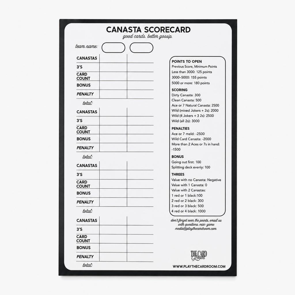 Canasta Scorepad + Set of Pens
