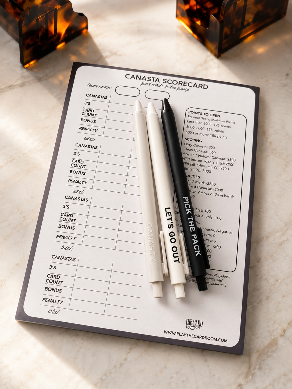Canasta Scorepad + Set of Pens