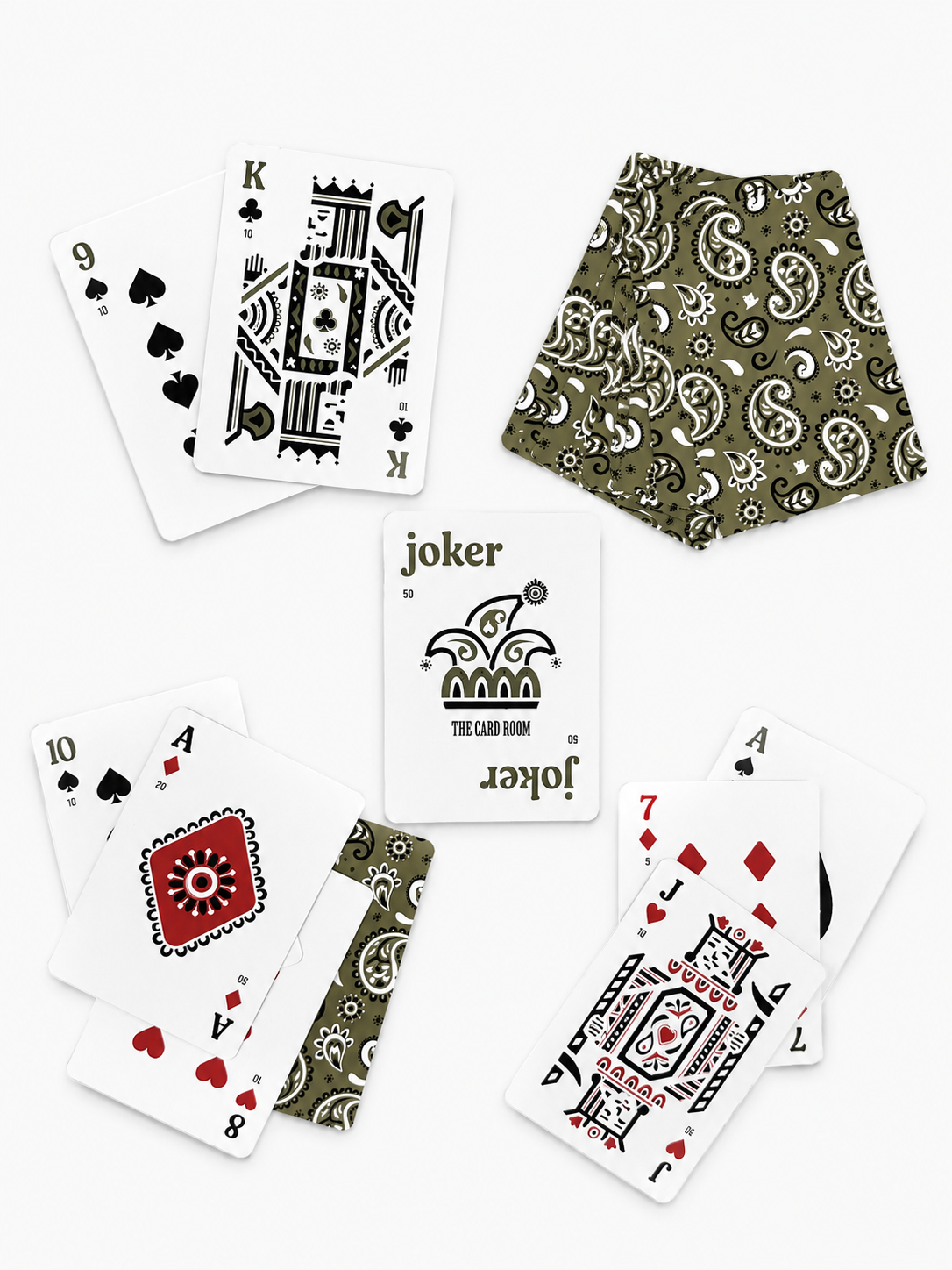 Green Bandana Canasta Cards with Points