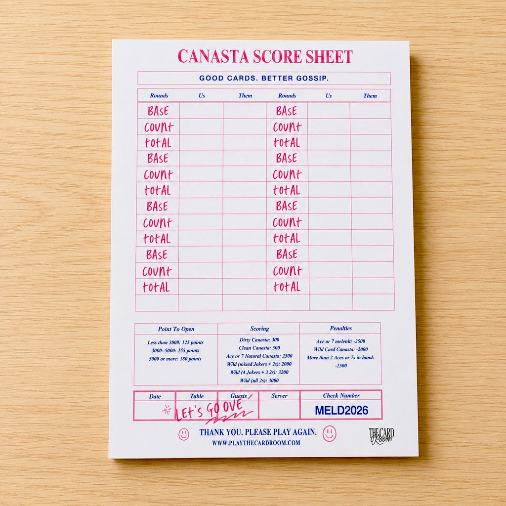 Diner Check Canasta Scorepad