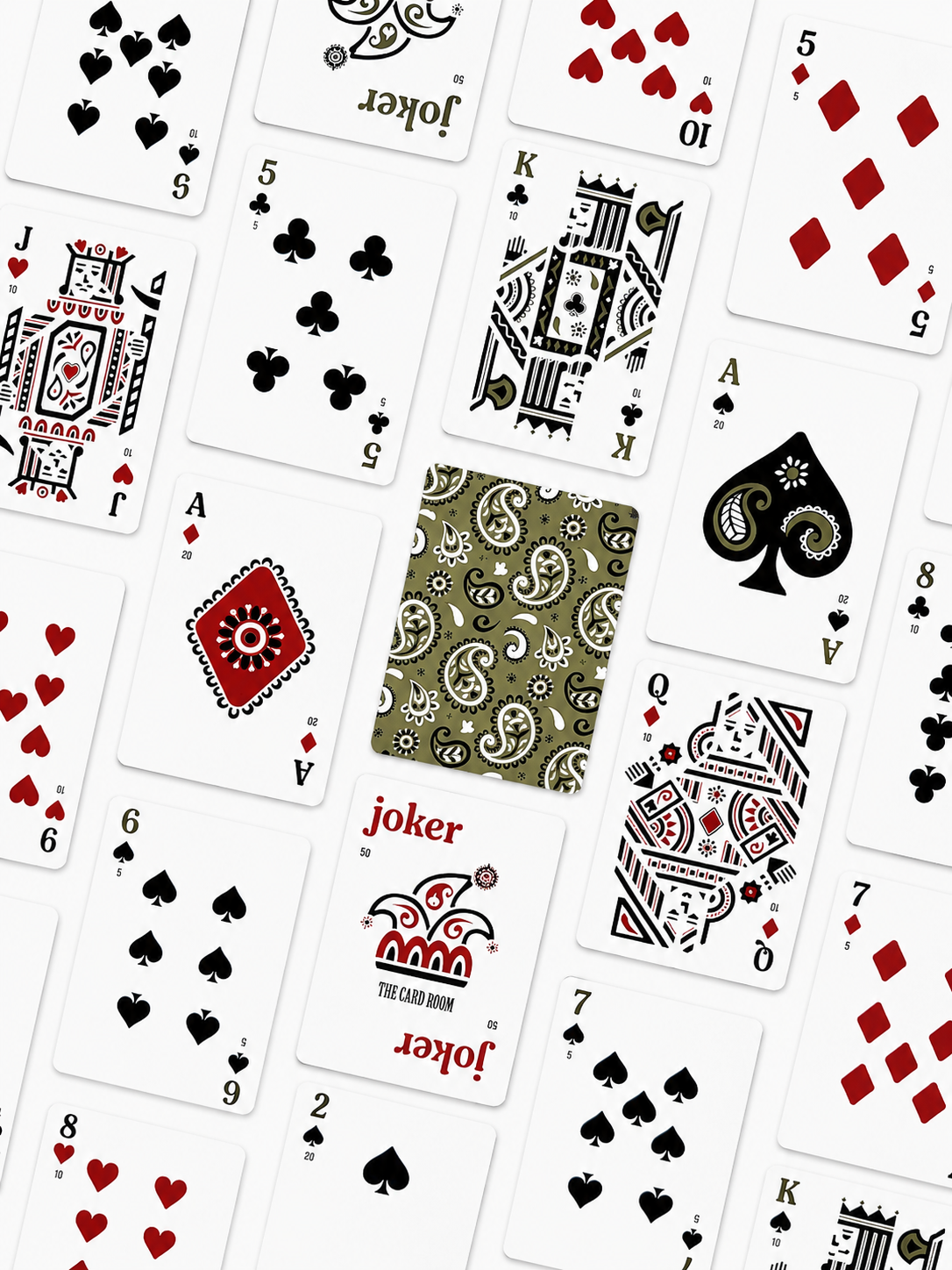Green Bandana Canasta Cards with Points