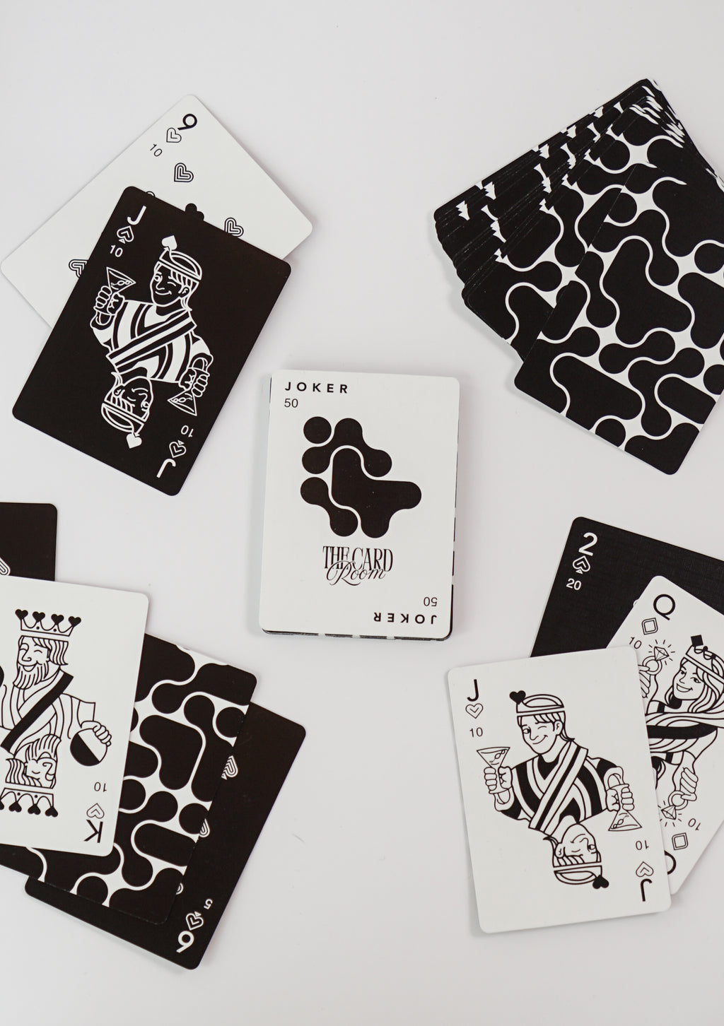 Black + White Canasta Cards with Points