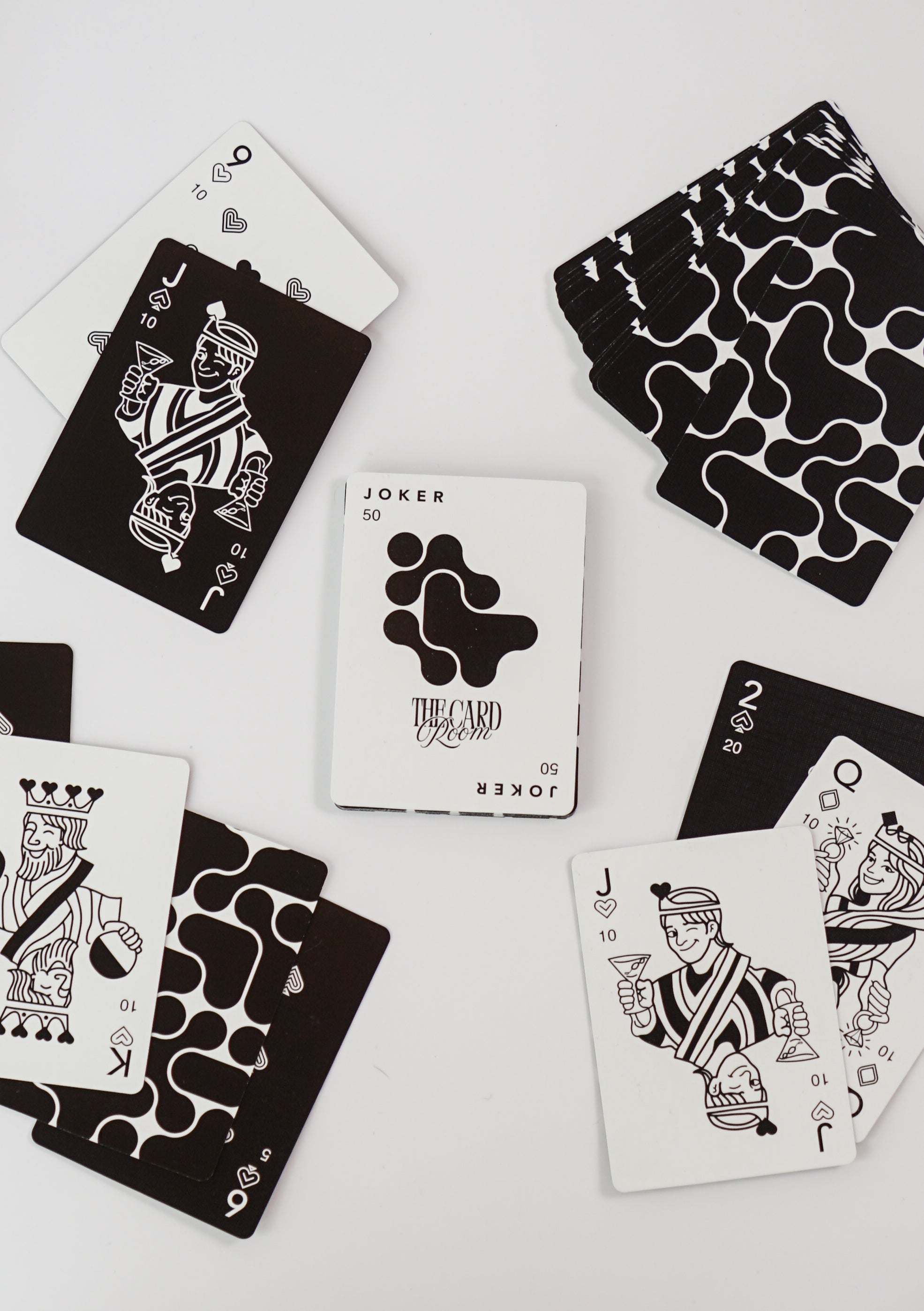 Black + White Canasta Cards with Points
