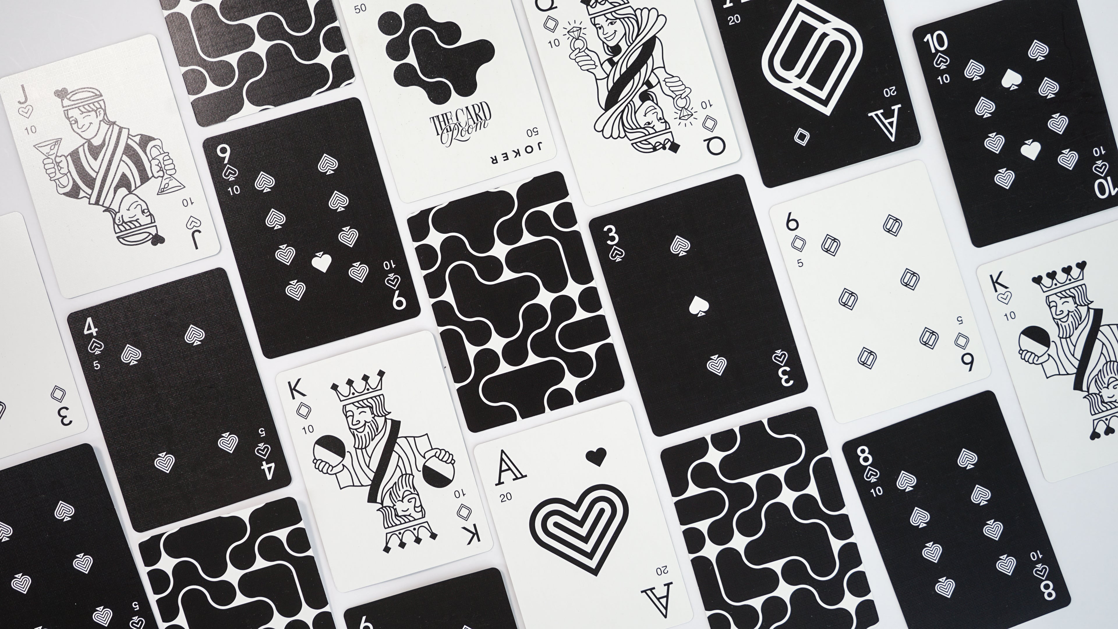 Black + White Canasta Cards with Points