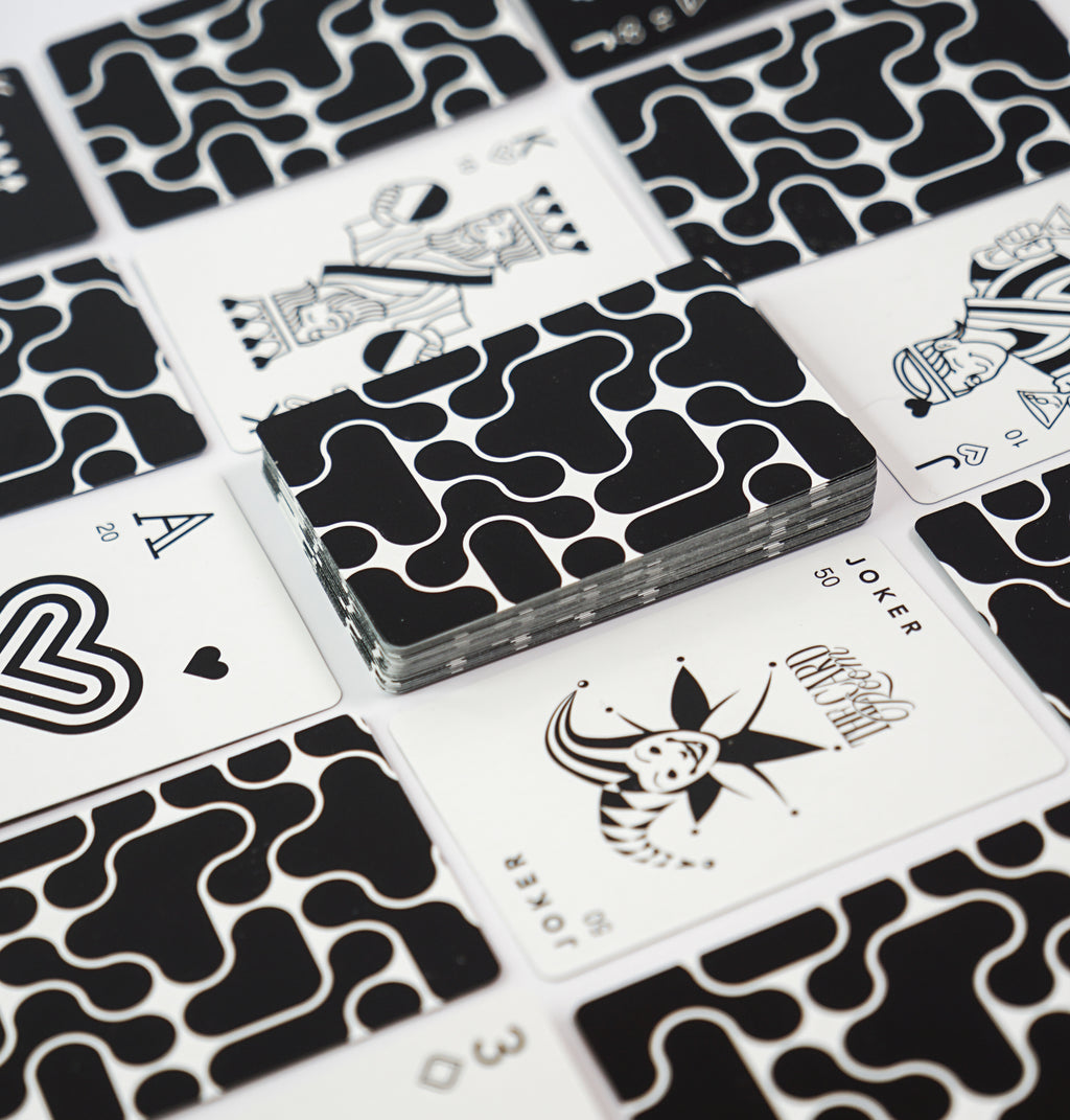 Black + White Canasta Cards with Points