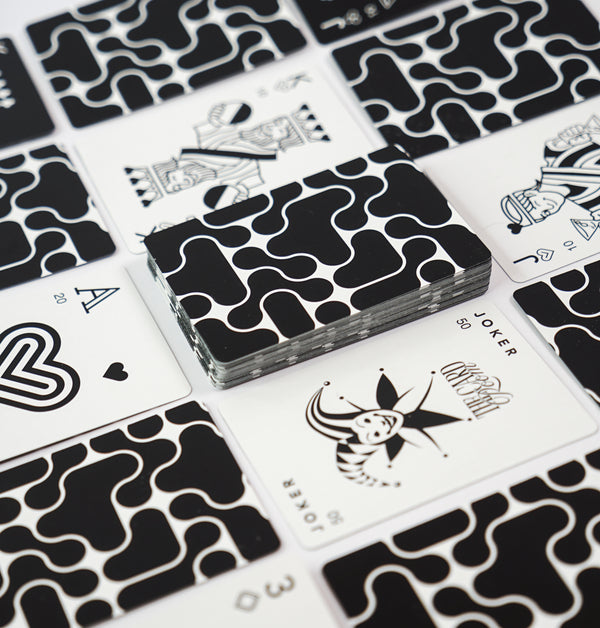 Black + White Canasta Cards with Points