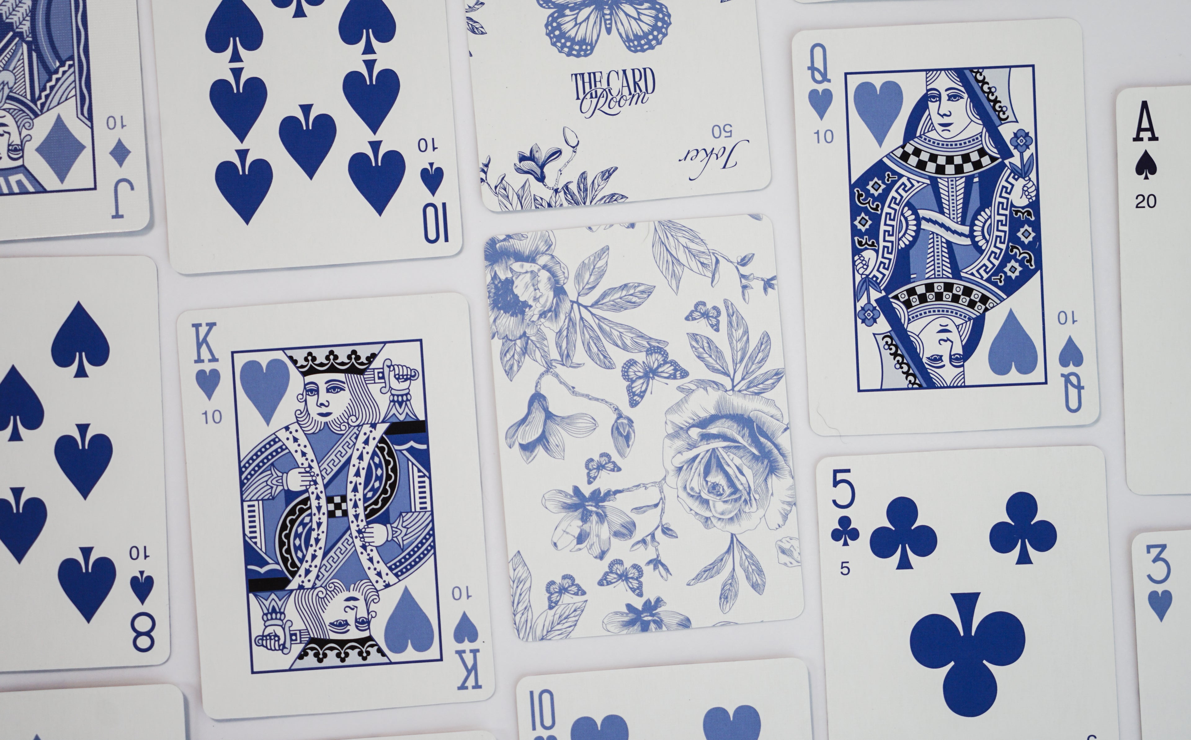 Blue Floral Canasta Cards with Points
