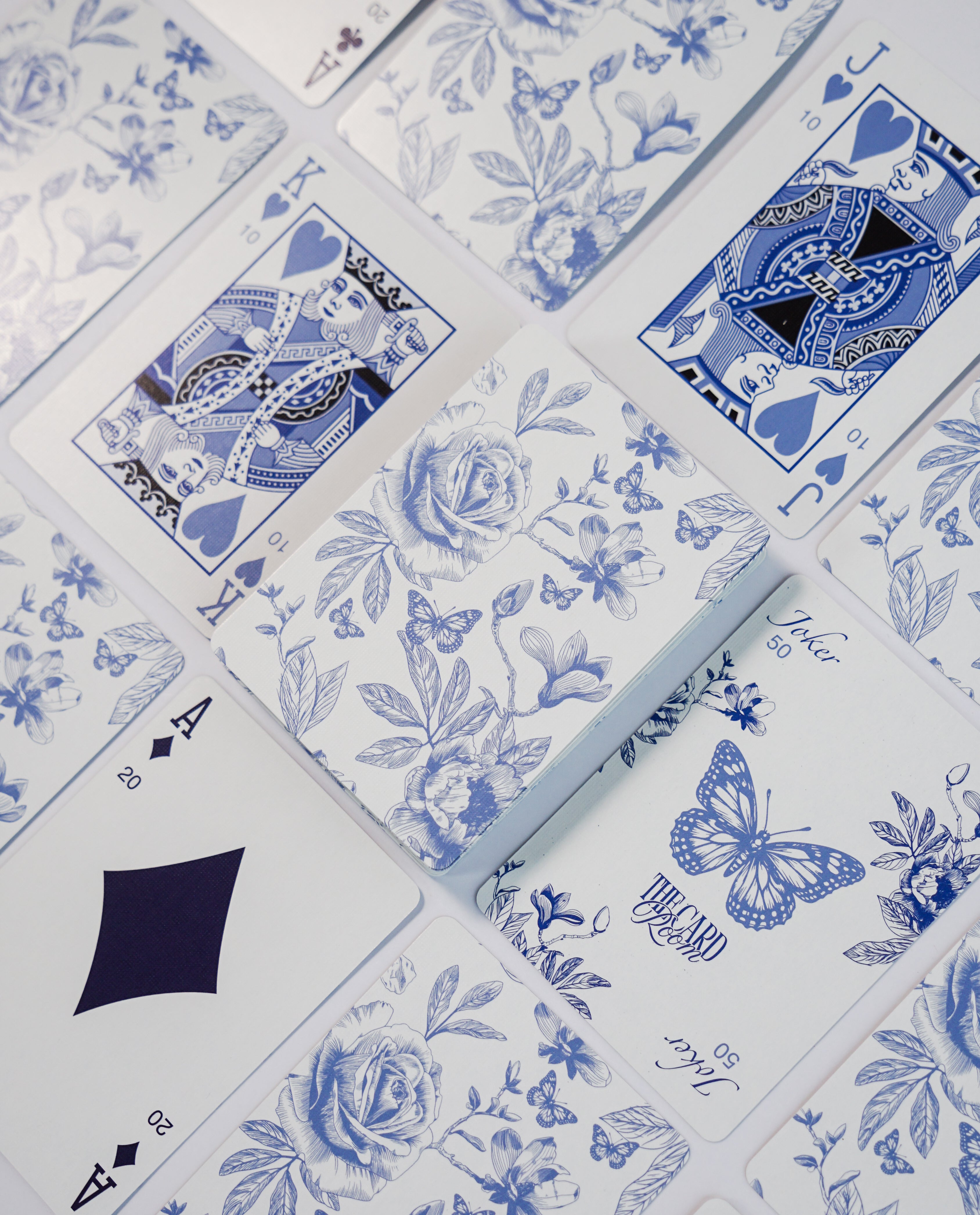 Blue Floral Canasta Cards with Points