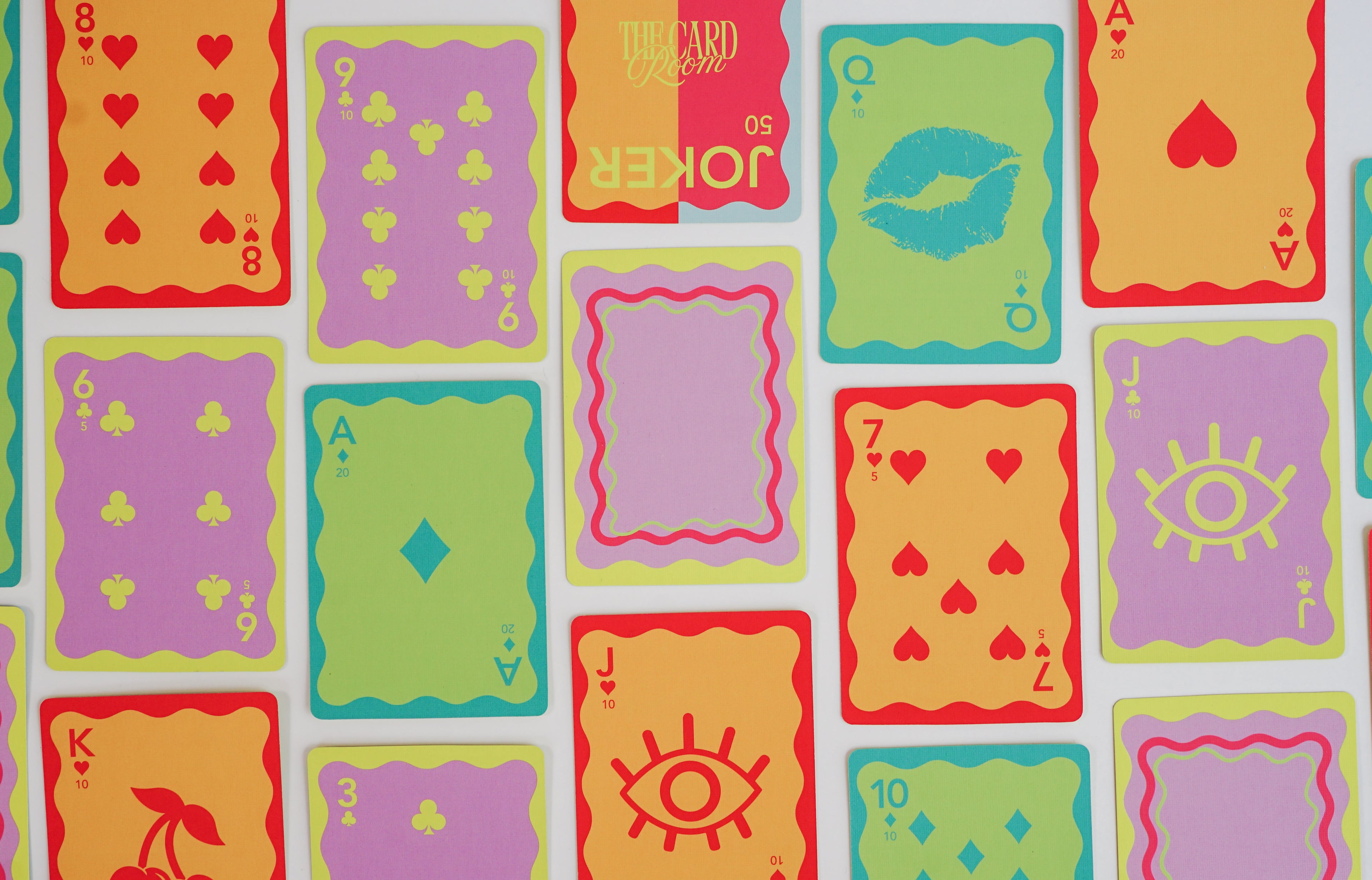 Neon Canasta Cards with Points